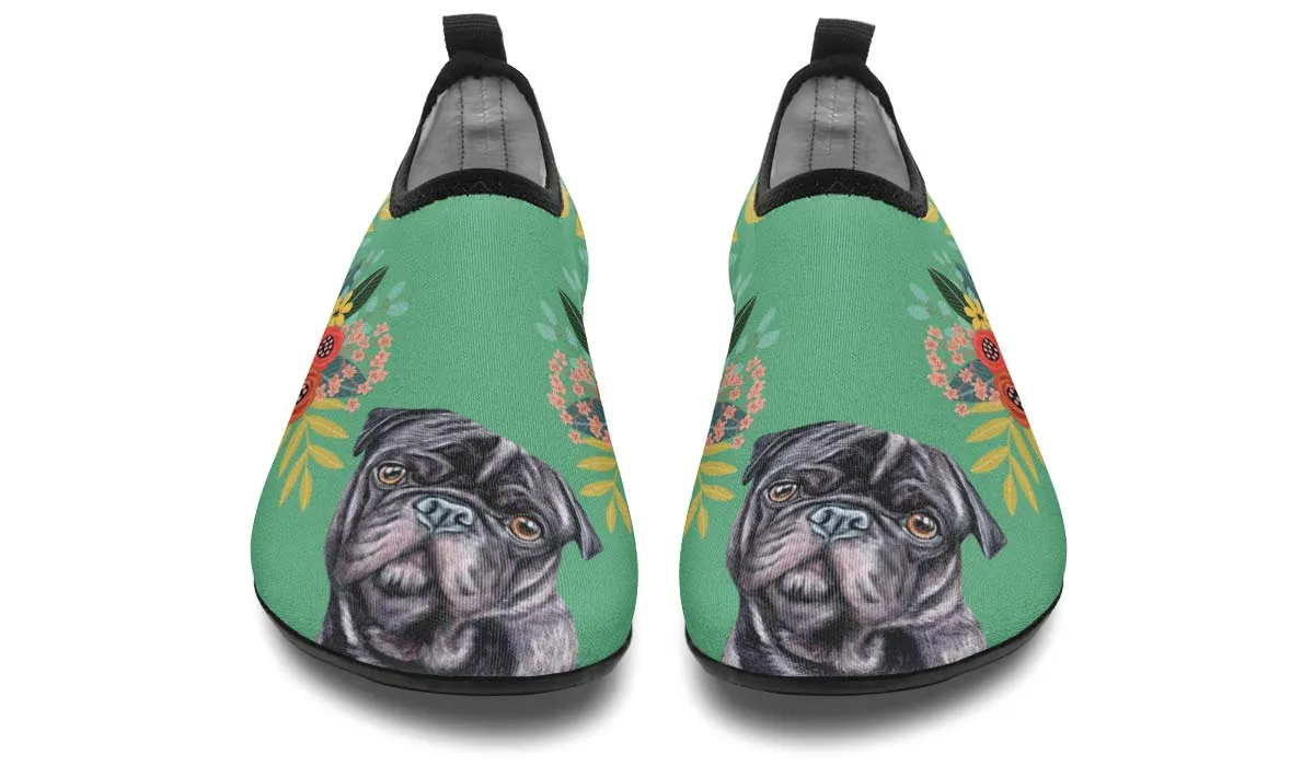Joyful Black Pug Aqua Barefoot Shoes