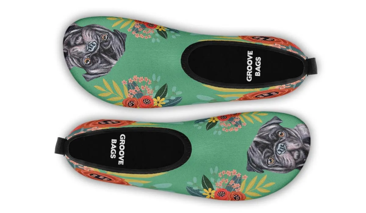 Joyful Black Pug Aqua Barefoot Shoes