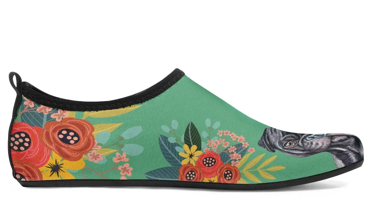Joyful Black Pug Aqua Barefoot Shoes