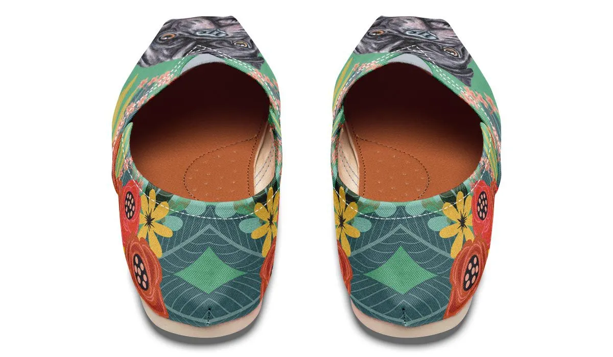 Joyful Black Pug Casual Shoes