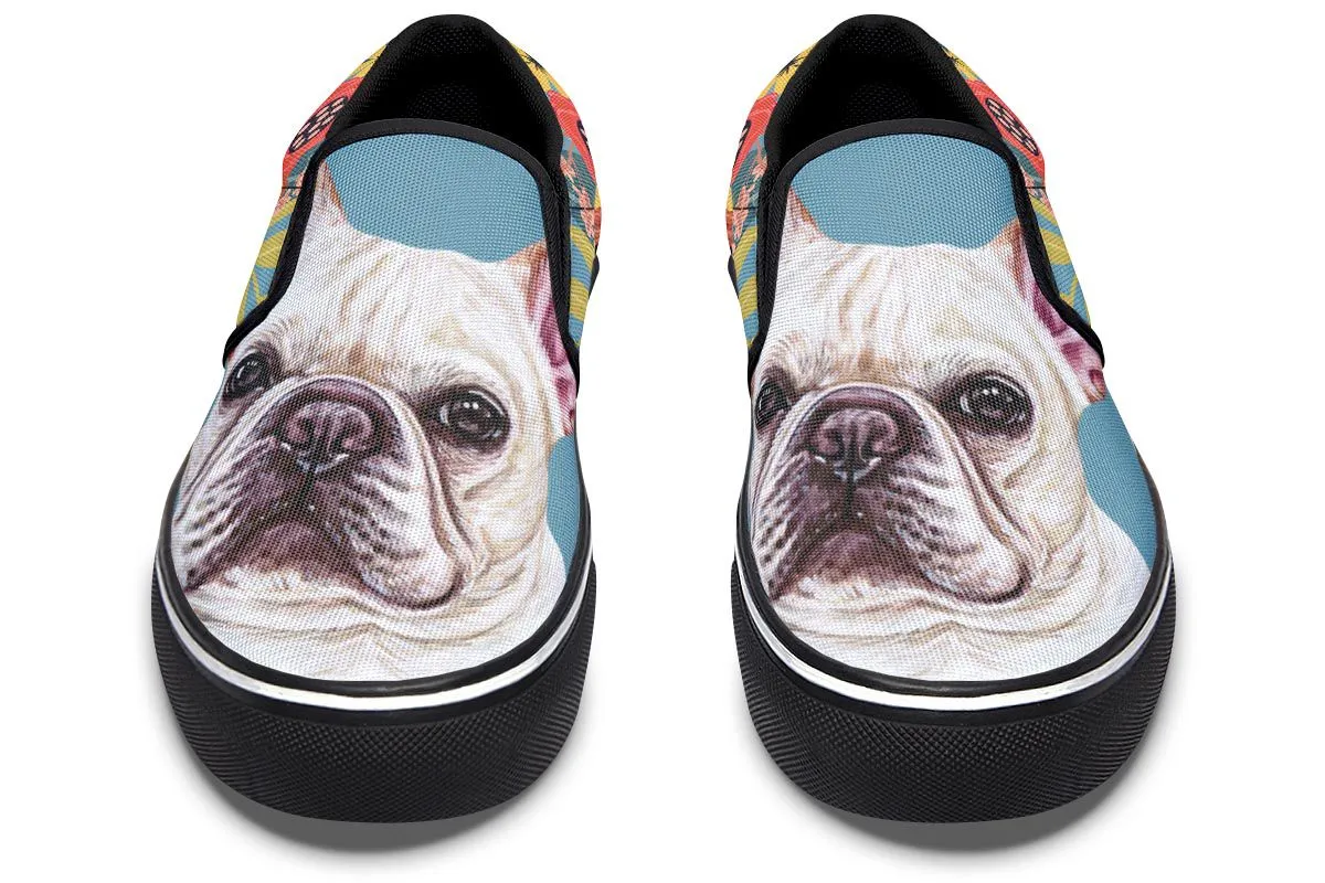 Joyful French Bulldog Slip-On Shoes