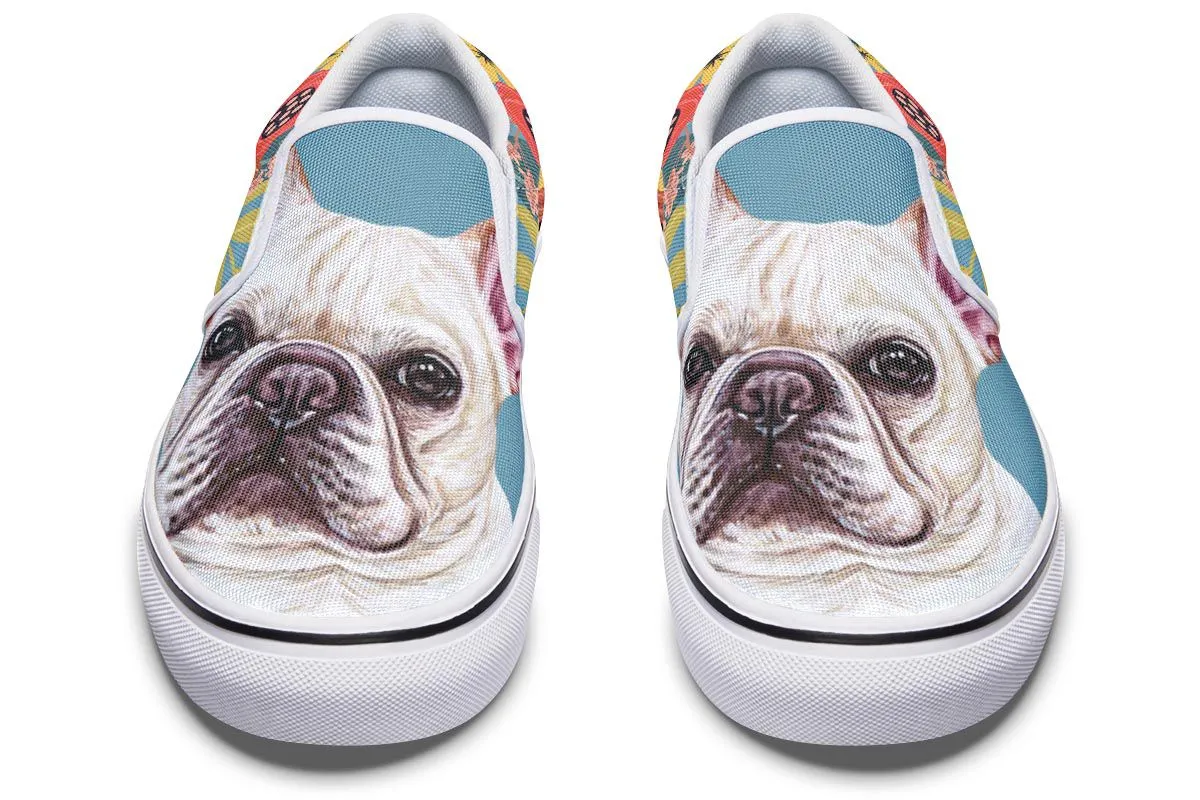 Joyful French Bulldog Slip-On Shoes