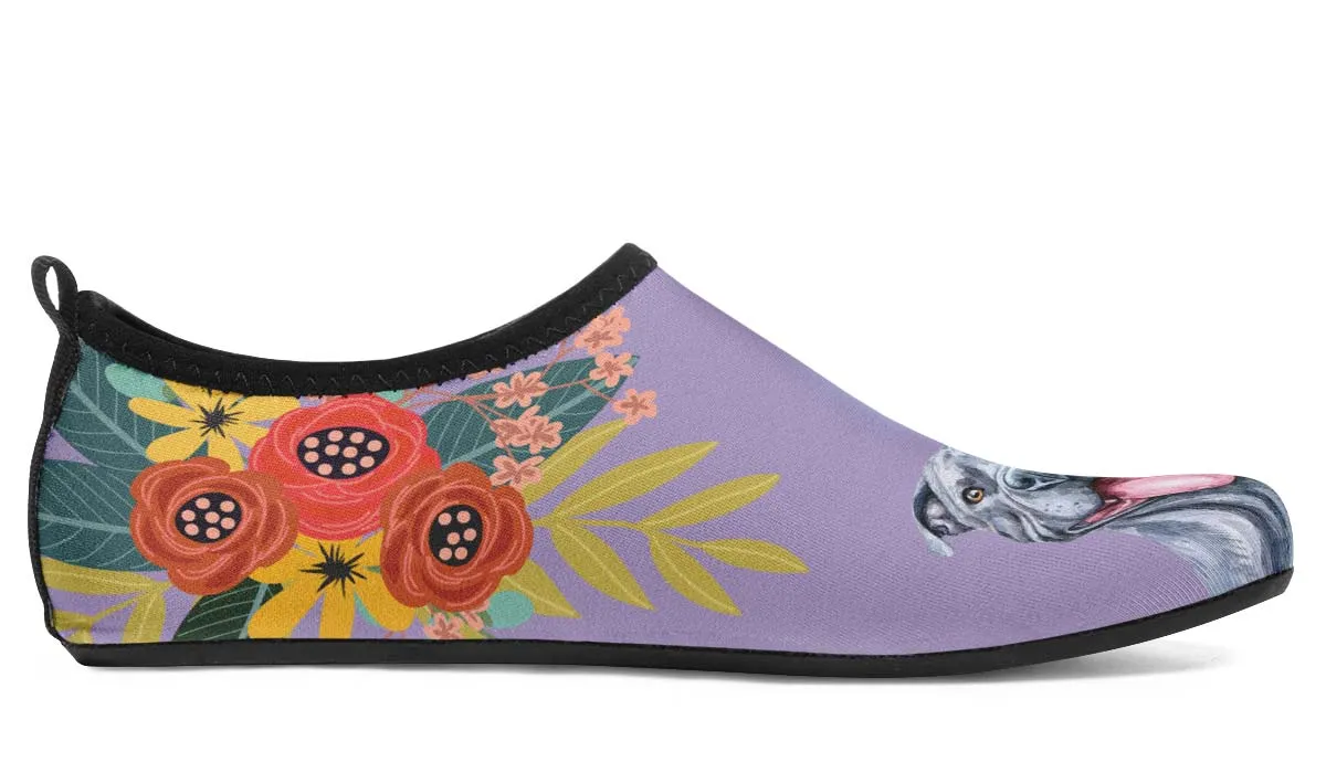 Joyful Grey Pit Bull Aqua Barefoot Shoes