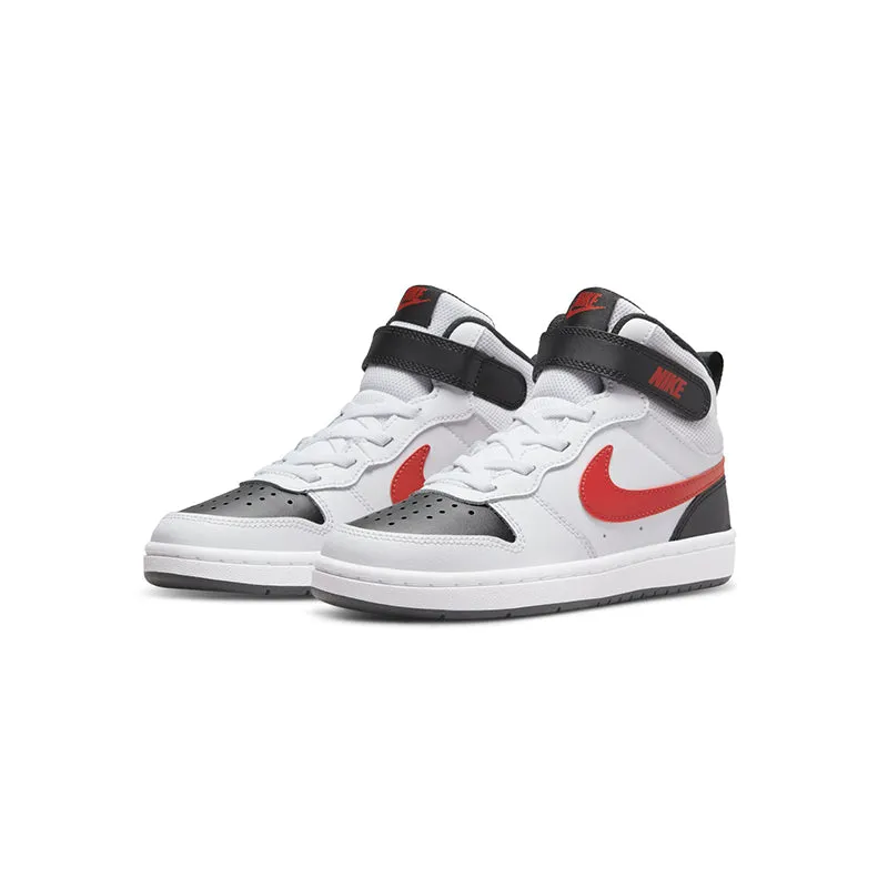 Kid's Preschool Court Borough Mid 2 White/Red/Black