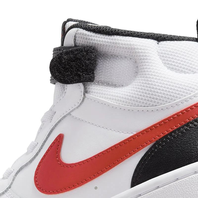 Kid's Preschool Court Borough Mid 2 White/Red/Black