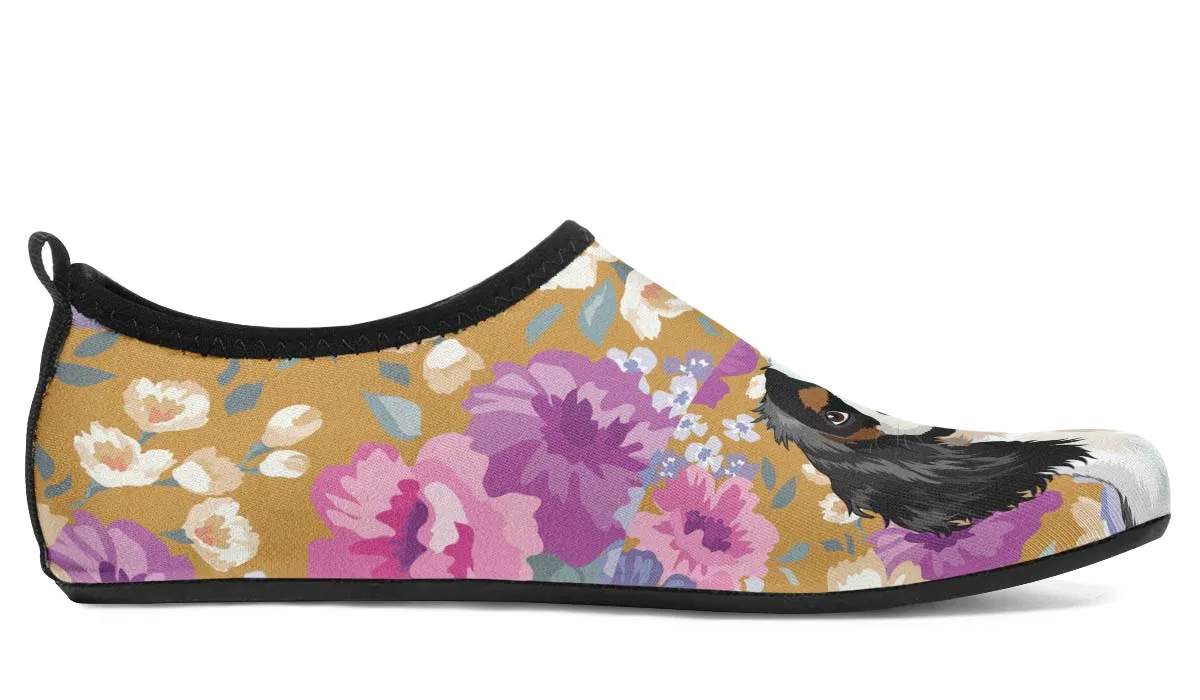 King Charles Spaniel Dog Portrait Aqua Barefoot Shoes