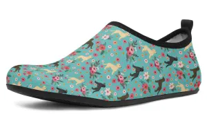 Labrador Retriever Flower Aqua Barefoot Shoes