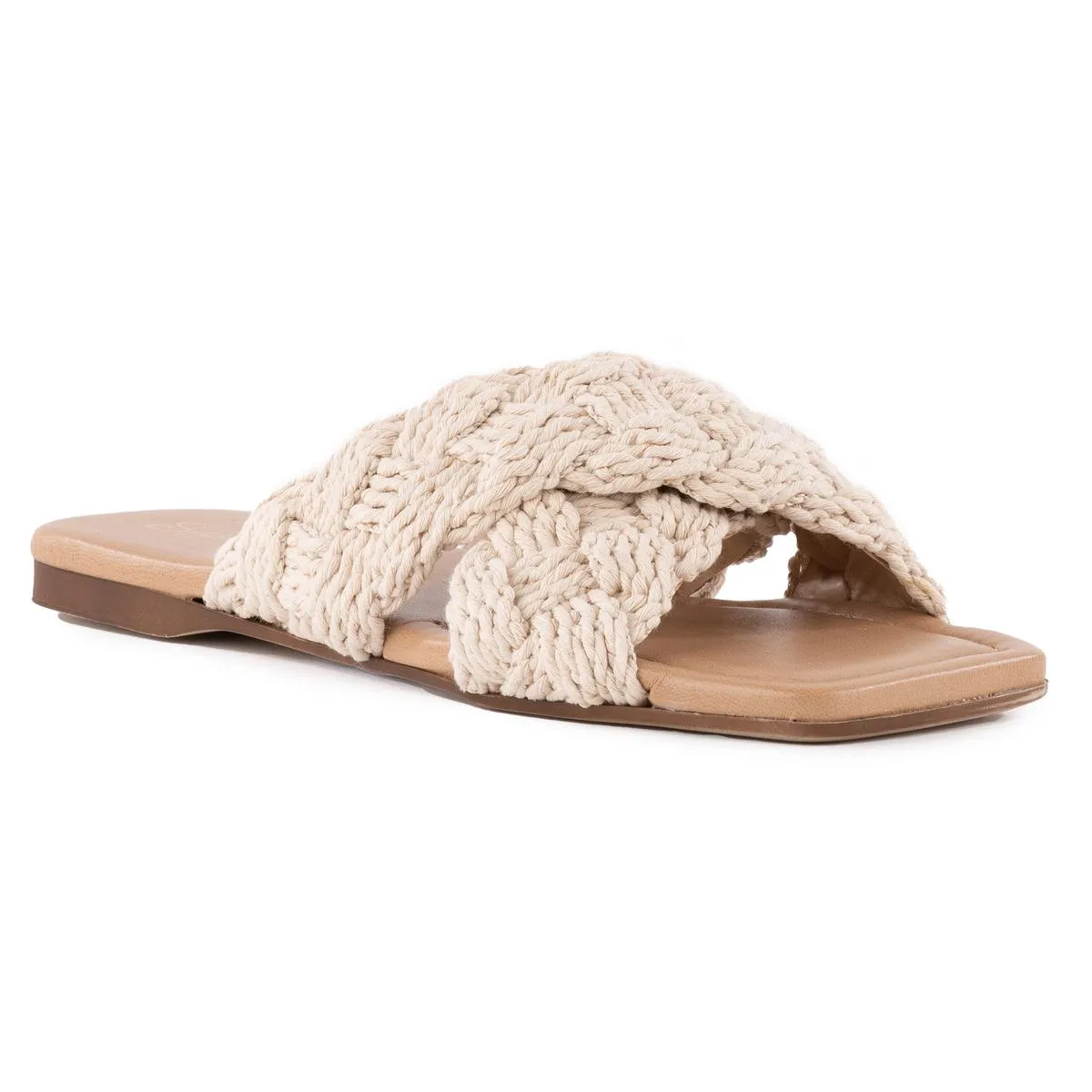 Level Up Womens Open Toe Slip On Slide Sandals
