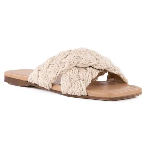 Level Up Womens Open Toe Slip On Slide Sandals