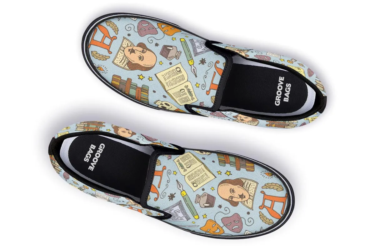 Literature Pattern Slip-On Shoes