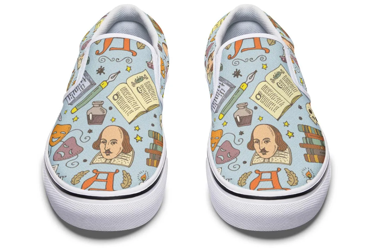 Literature Pattern Slip-On Shoes
