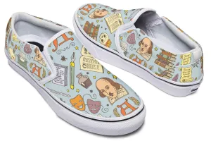 Literature Pattern Slip-On Shoes