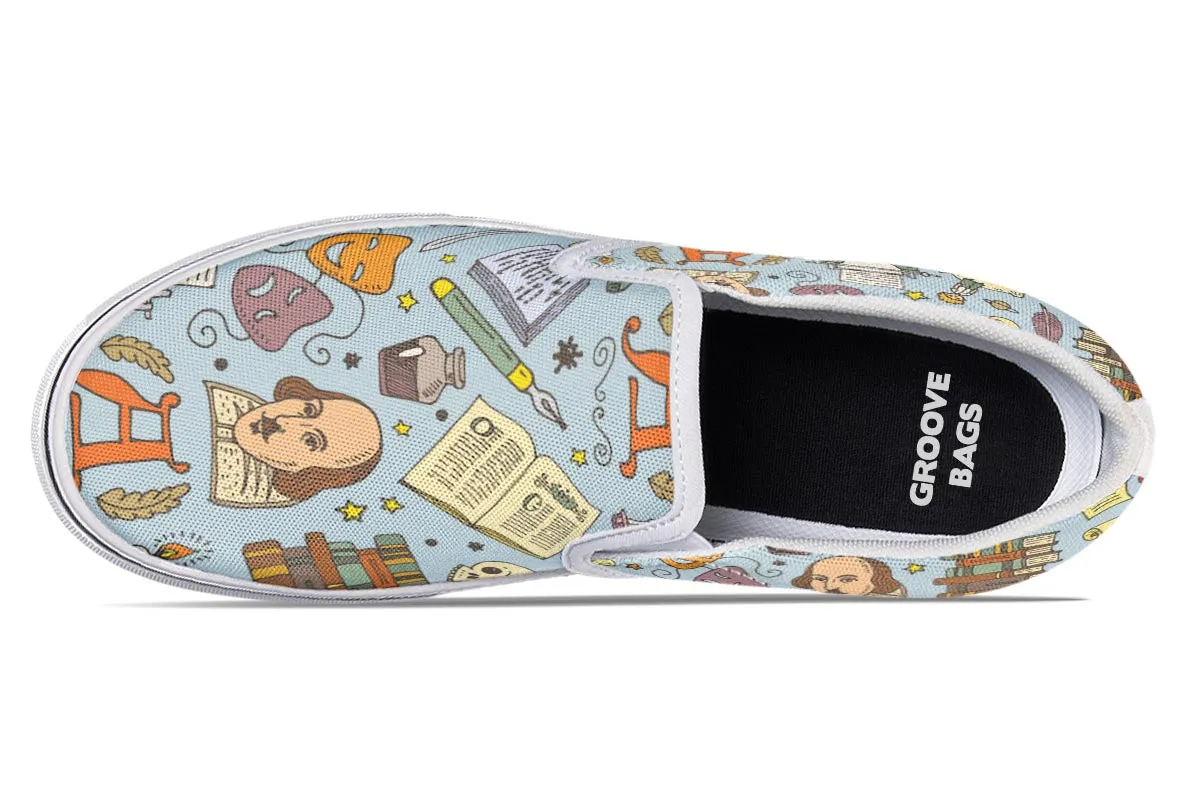 Literature Pattern Slip-On Shoes
