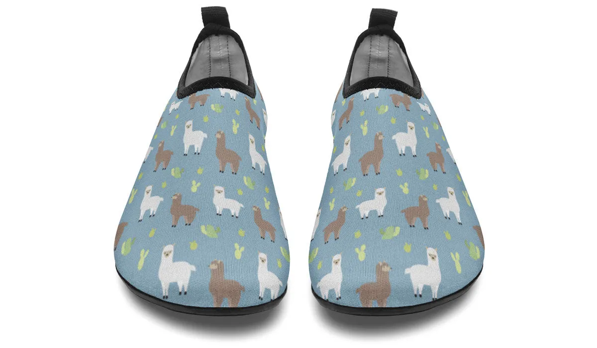 Llama Pattern Aqua Barefoot Shoes