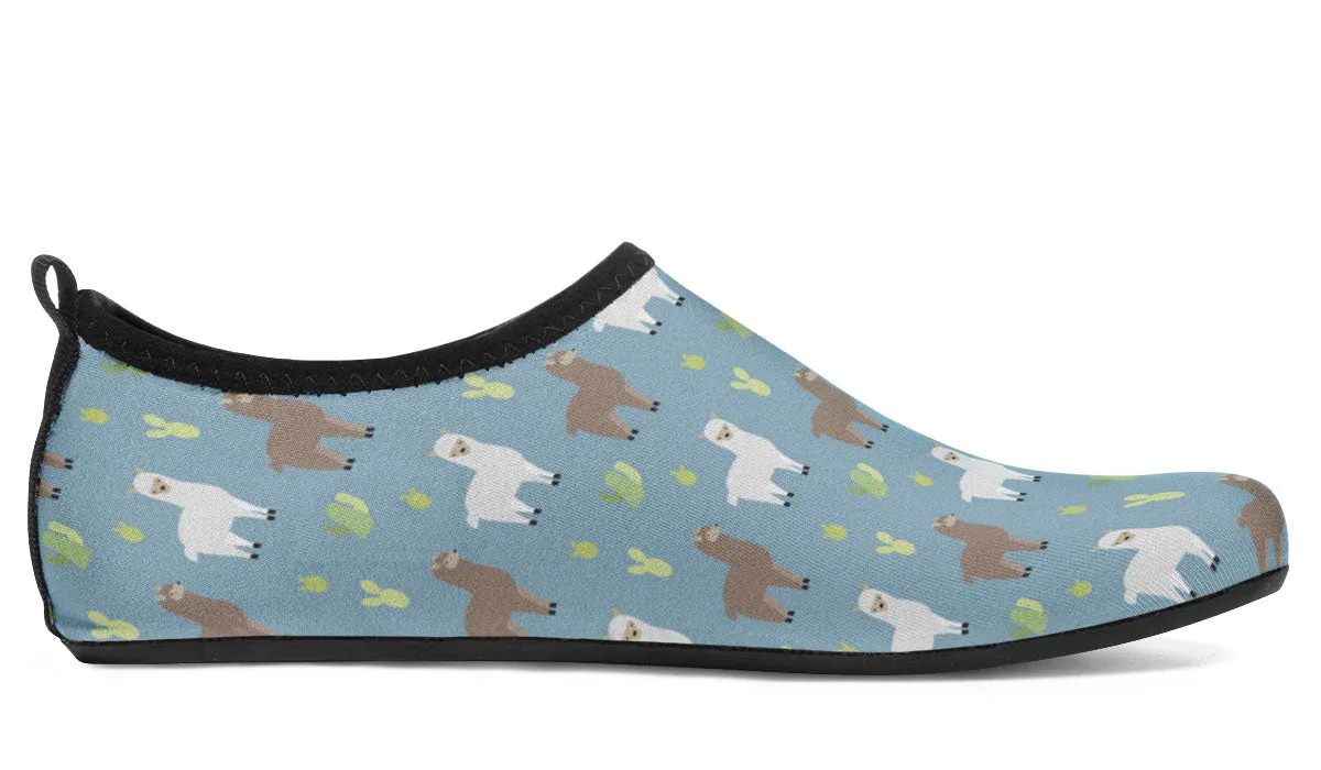 Llama Pattern Aqua Barefoot Shoes