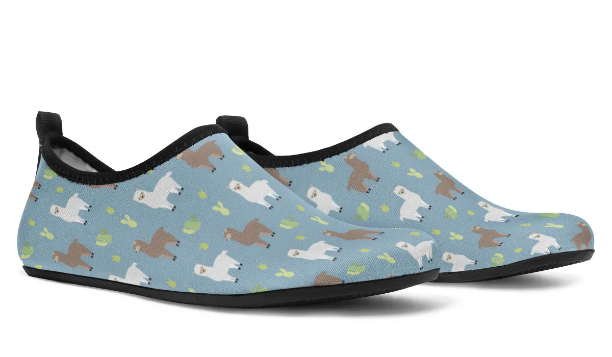 Llama Pattern Aqua Barefoot Shoes