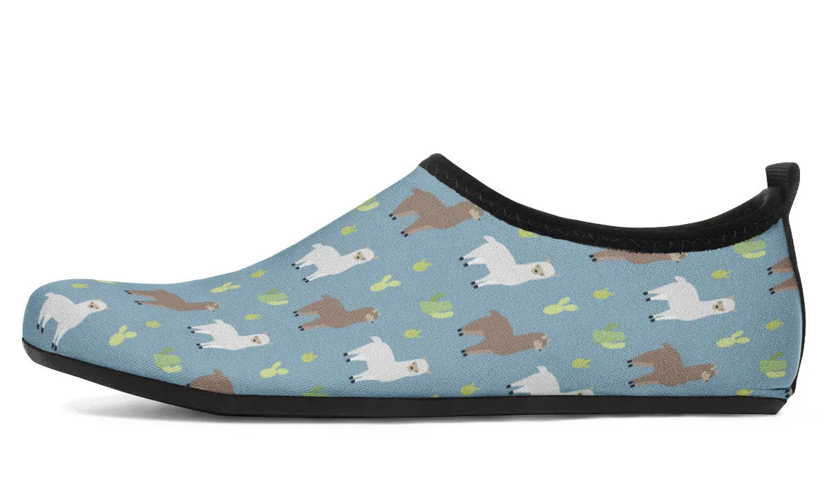 Llama Pattern Aqua Barefoot Shoes