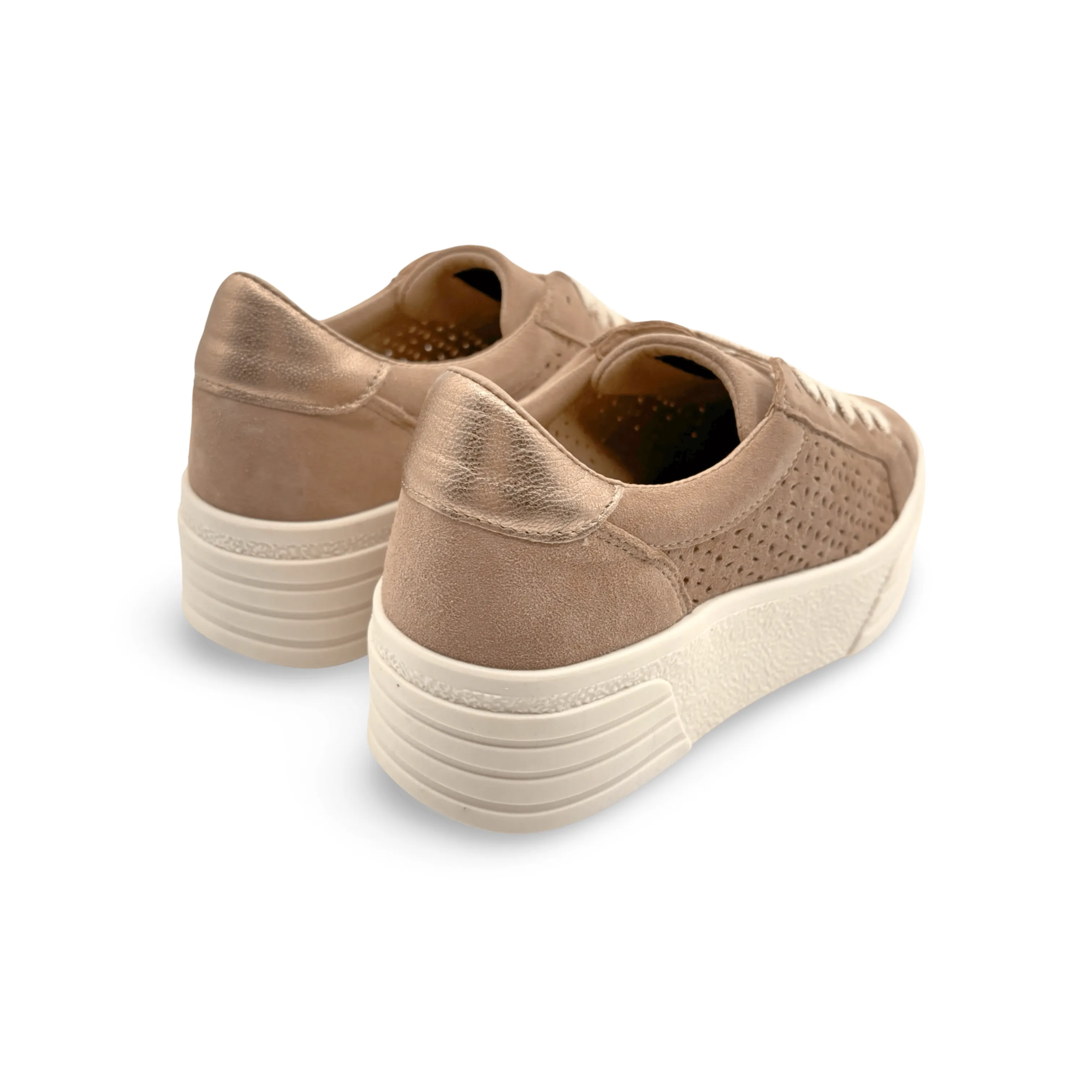 Lotta Beige Lace Up Sneaker