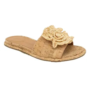 Lucy Womens Rosette Slide Sandals