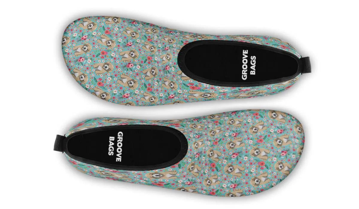 Maltipoo Flower Aqua Barefoot Shoes