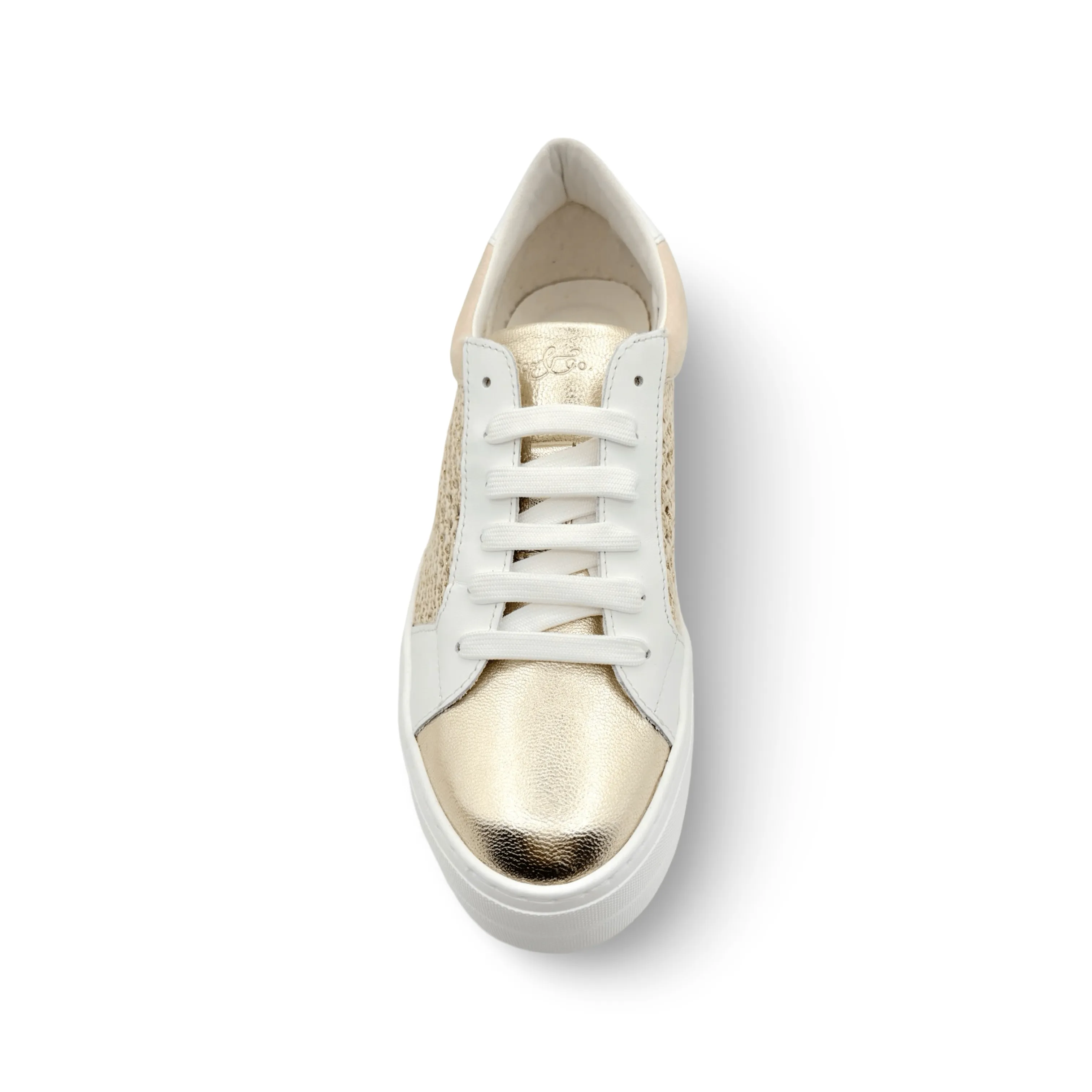 Marlo Gold/White Platform Trainer