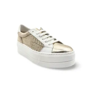 Marlo Gold/White Platform Trainer
