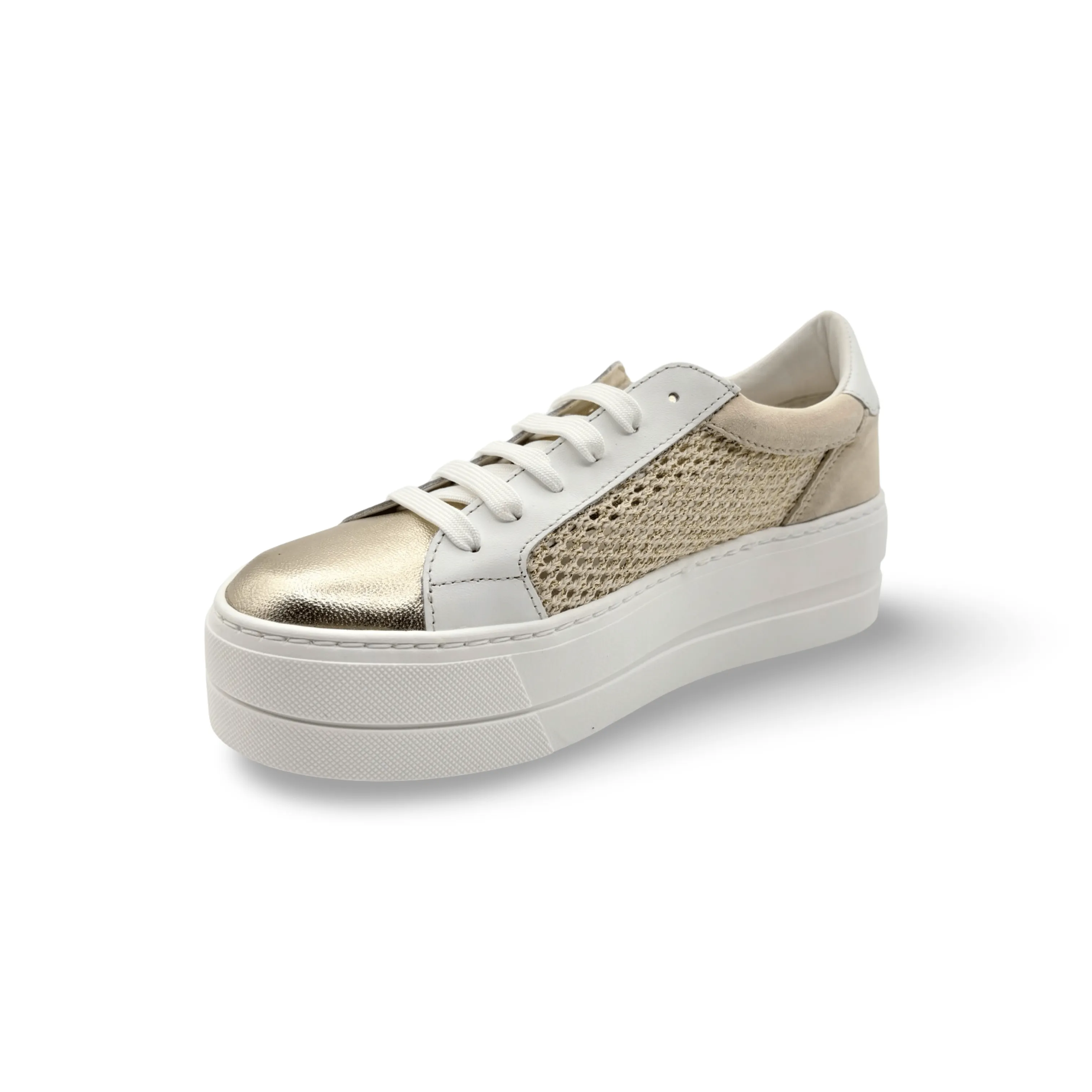 Marlo Gold/White Platform Trainer