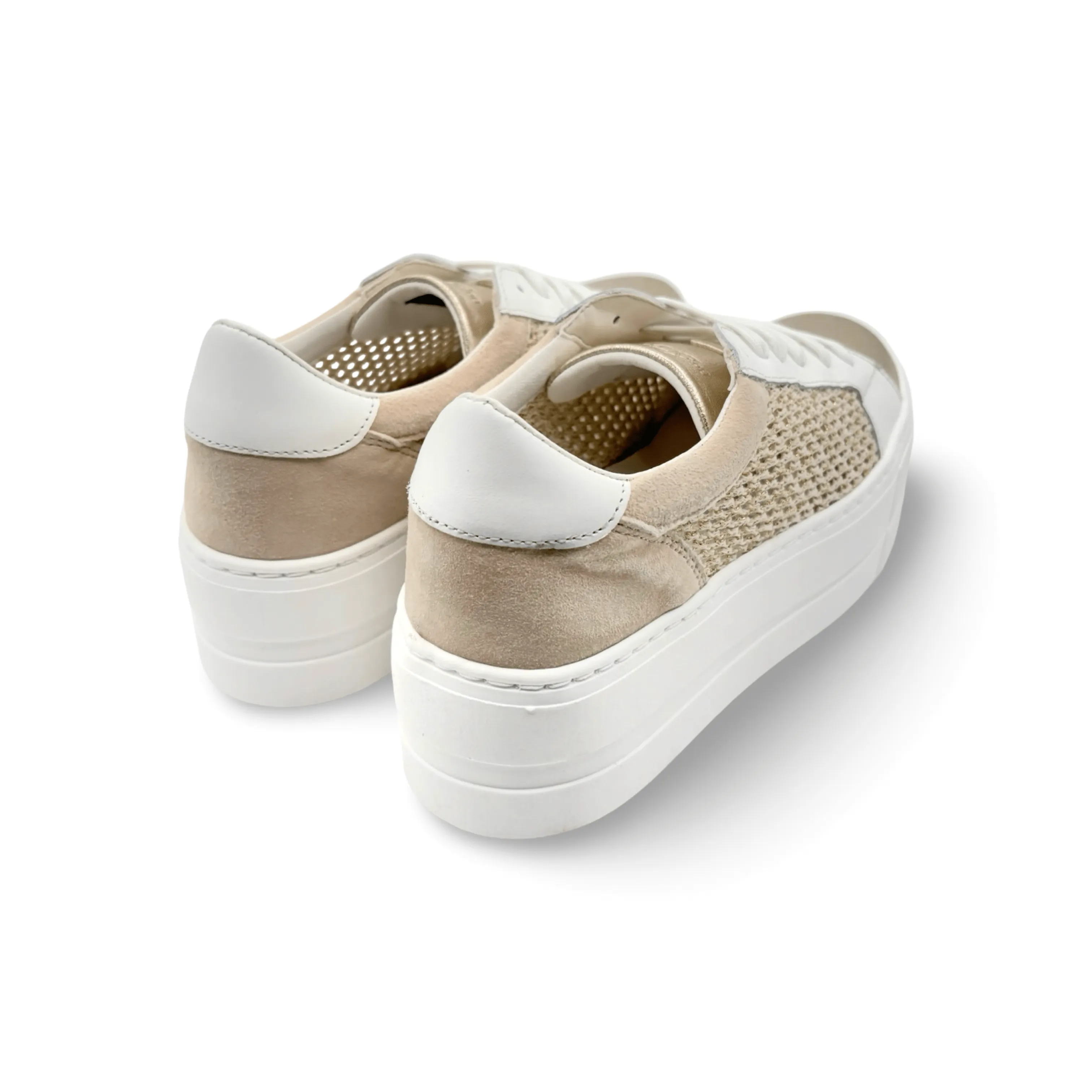 Marlo Gold/White Platform Trainer