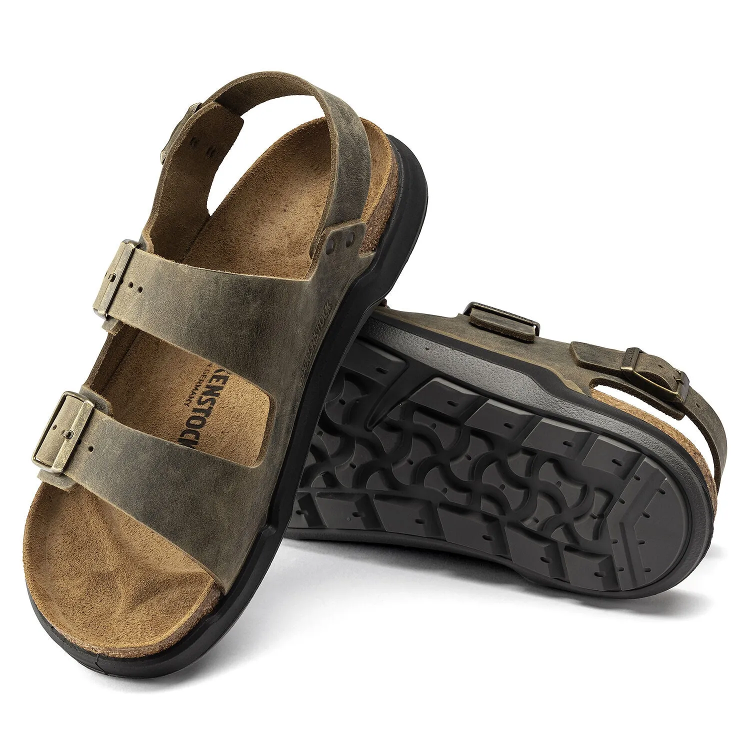 Milano CrossTown Men - Artic Old Faded Khaki Oiled Leather||Milano CrossTown pour hommes - Cuir huil kaki dfrachi