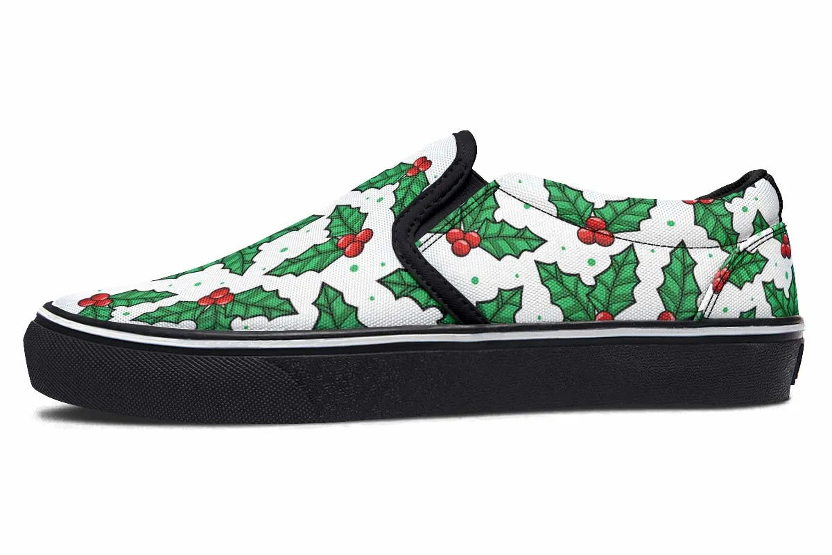 Mistletoe Pattern Slip-On Shoes