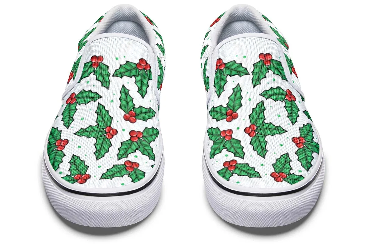 Mistletoe Pattern Slip-On Shoes