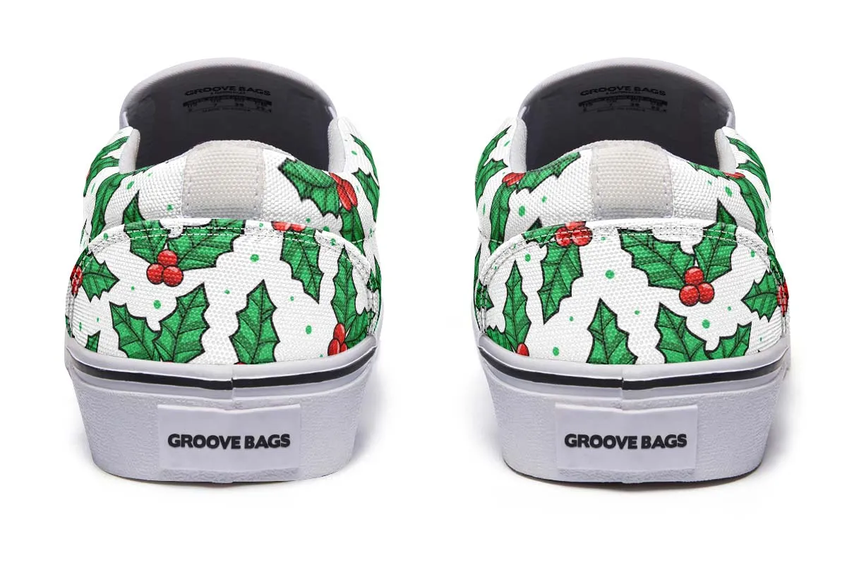 Mistletoe Pattern Slip-On Shoes