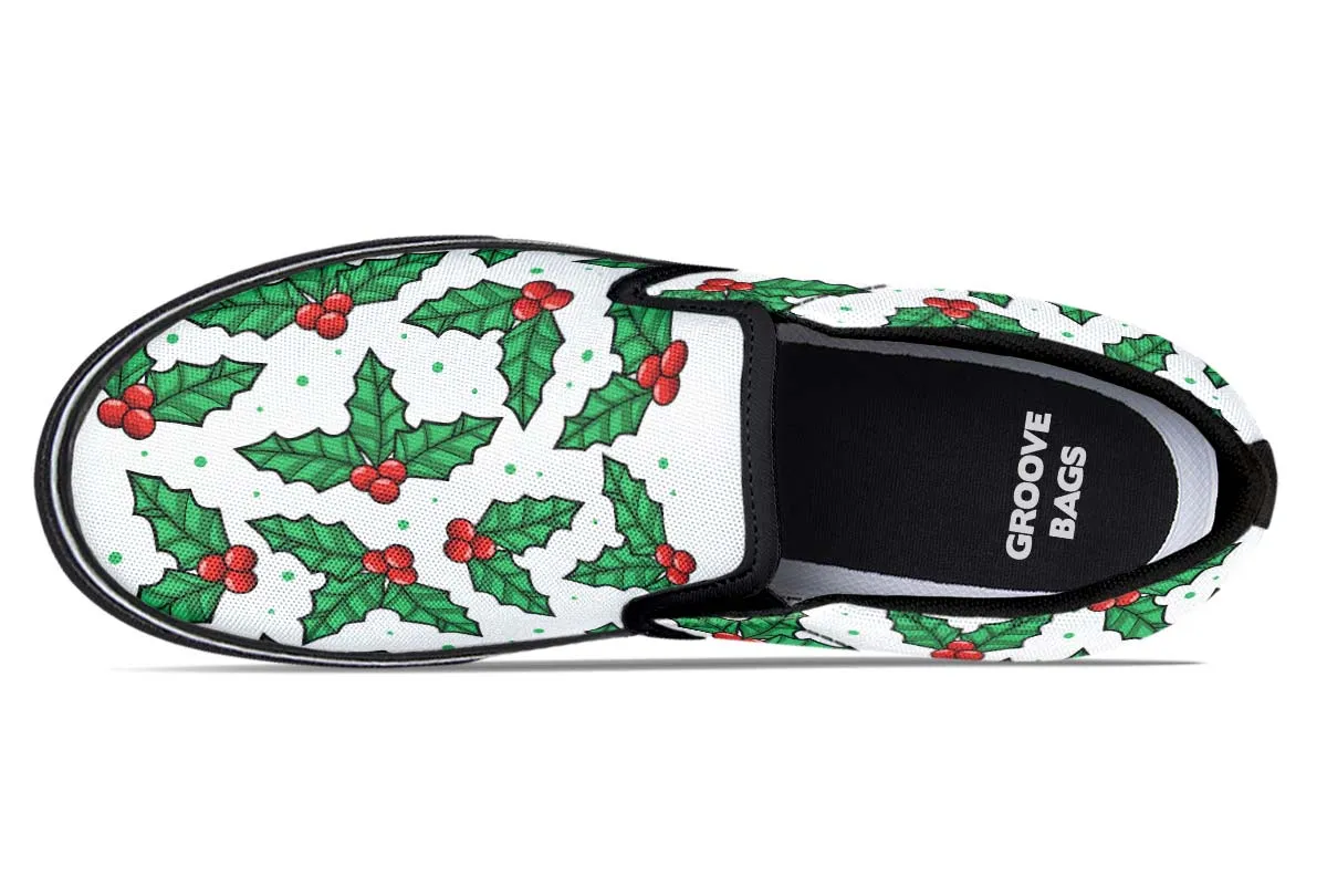 Mistletoe Pattern Slip-On Shoes