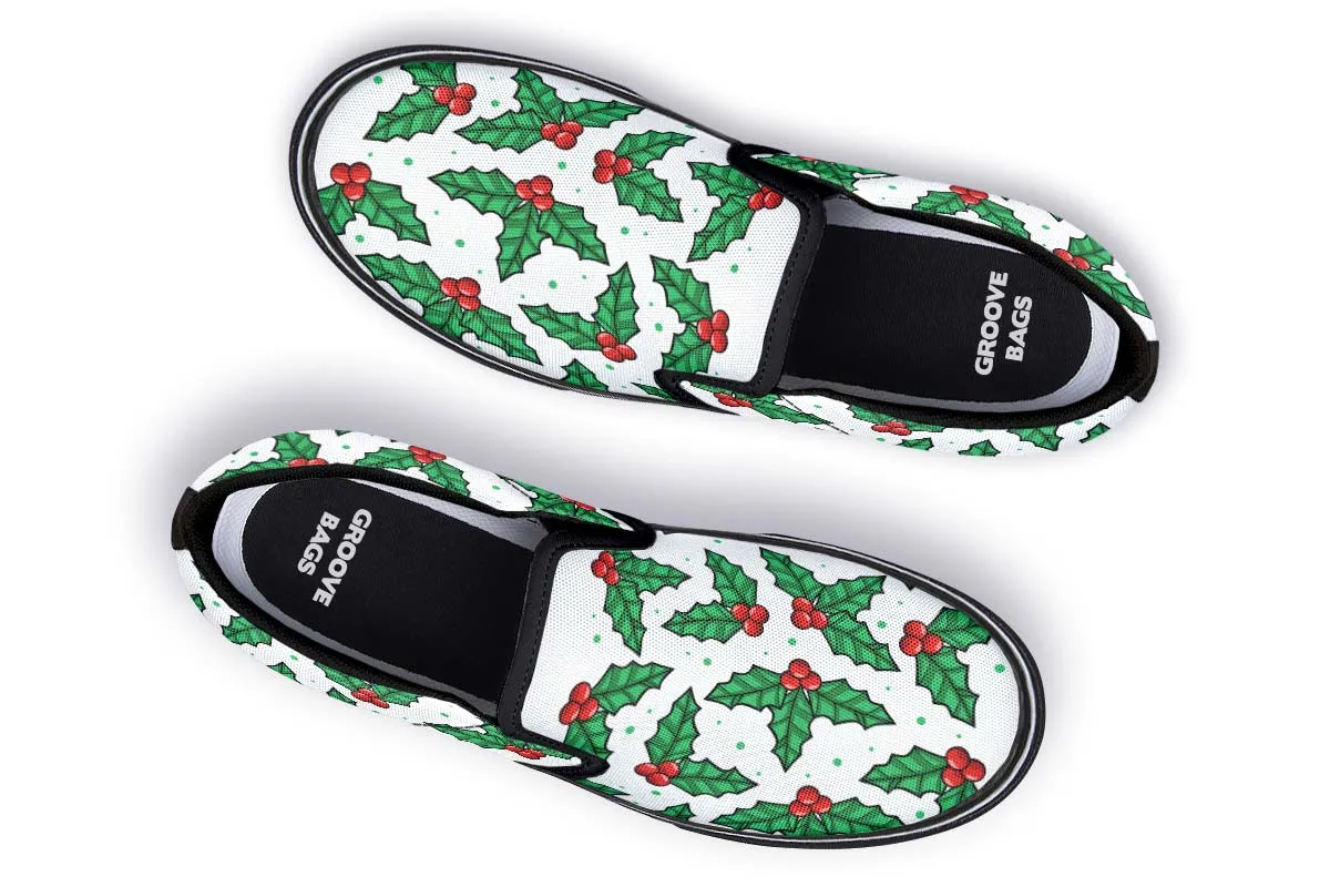 Mistletoe Pattern Slip-On Shoes