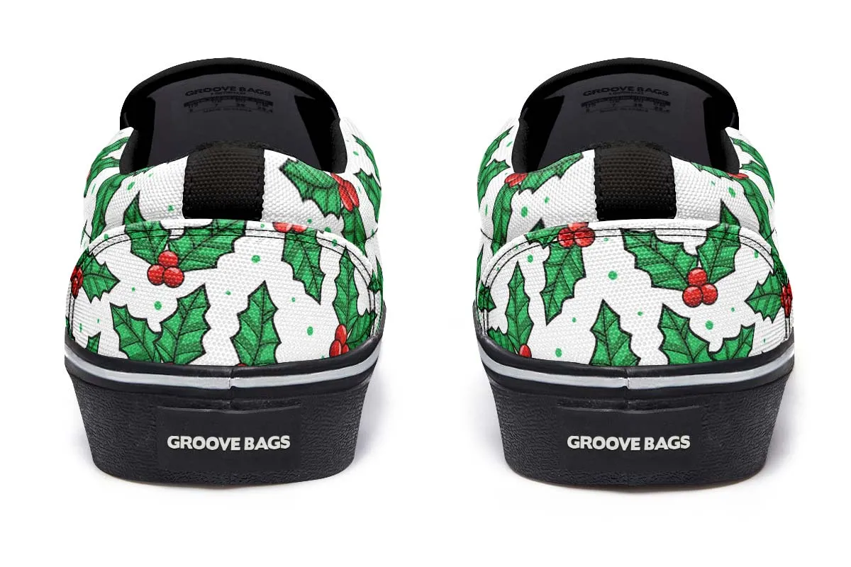 Mistletoe Pattern Slip-On Shoes