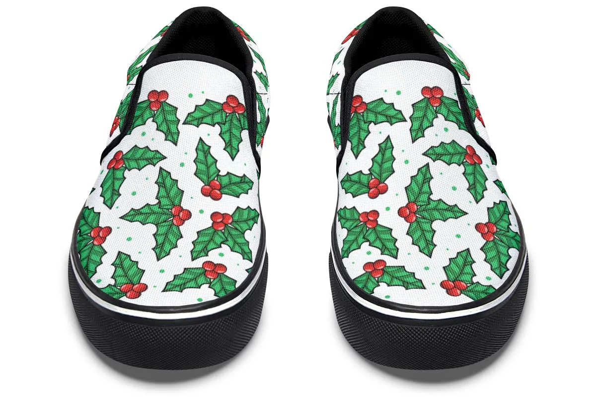 Mistletoe Pattern Slip-On Shoes