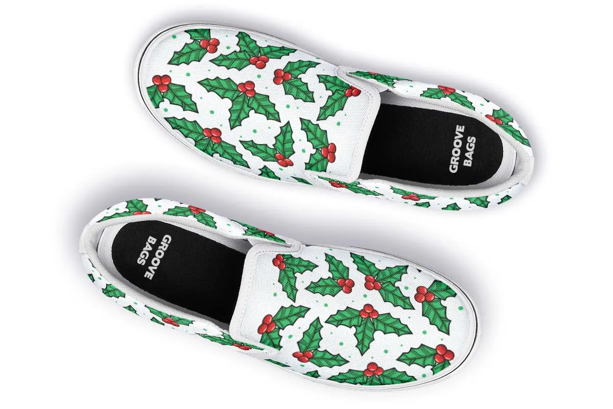 Mistletoe Pattern Slip-On Shoes