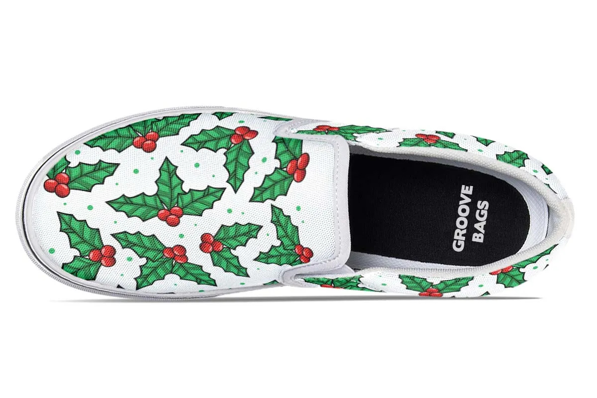 Mistletoe Pattern Slip-On Shoes