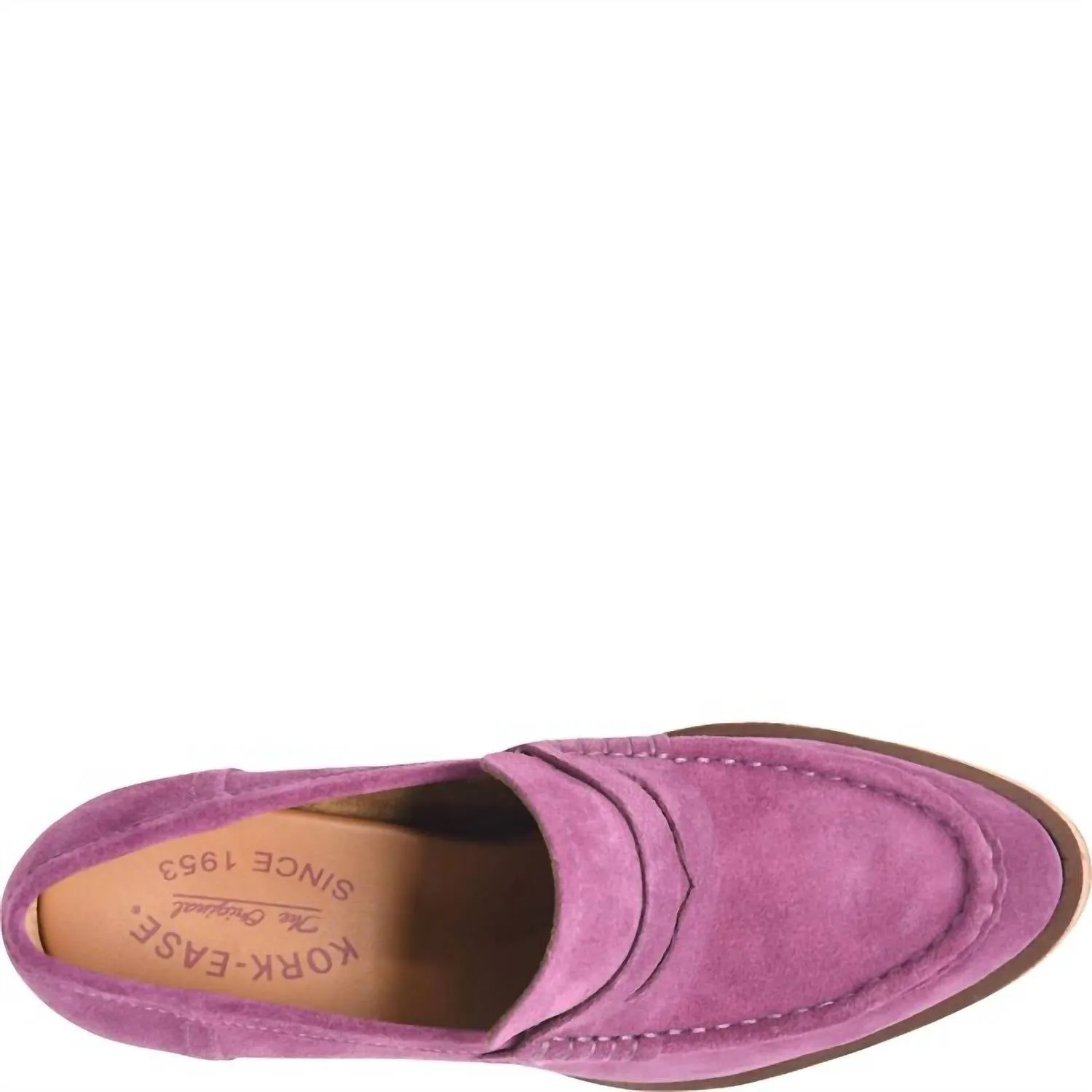 Modeste Suede High-Heeled Loafer In Purple Mulberry