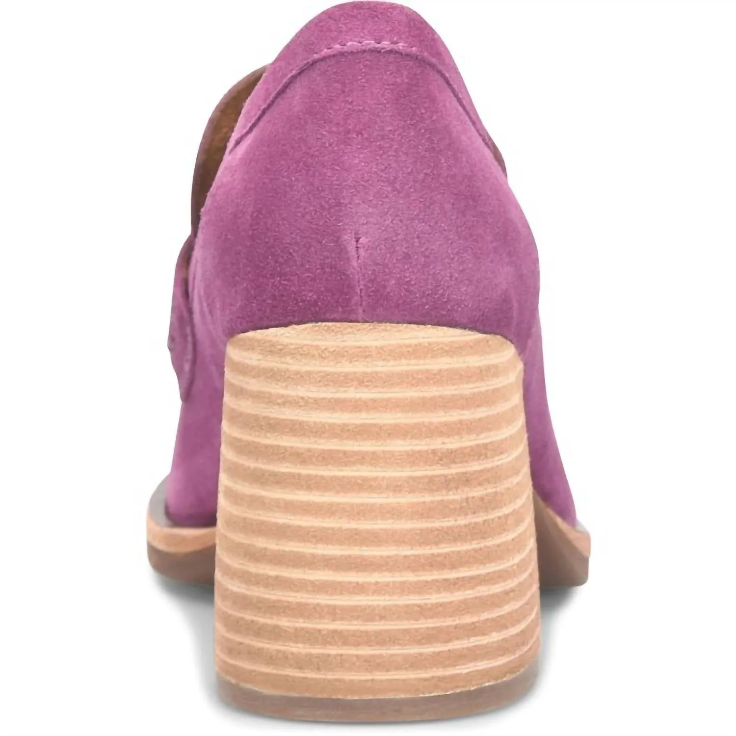 Modeste Suede High-Heeled Loafer In Purple Mulberry