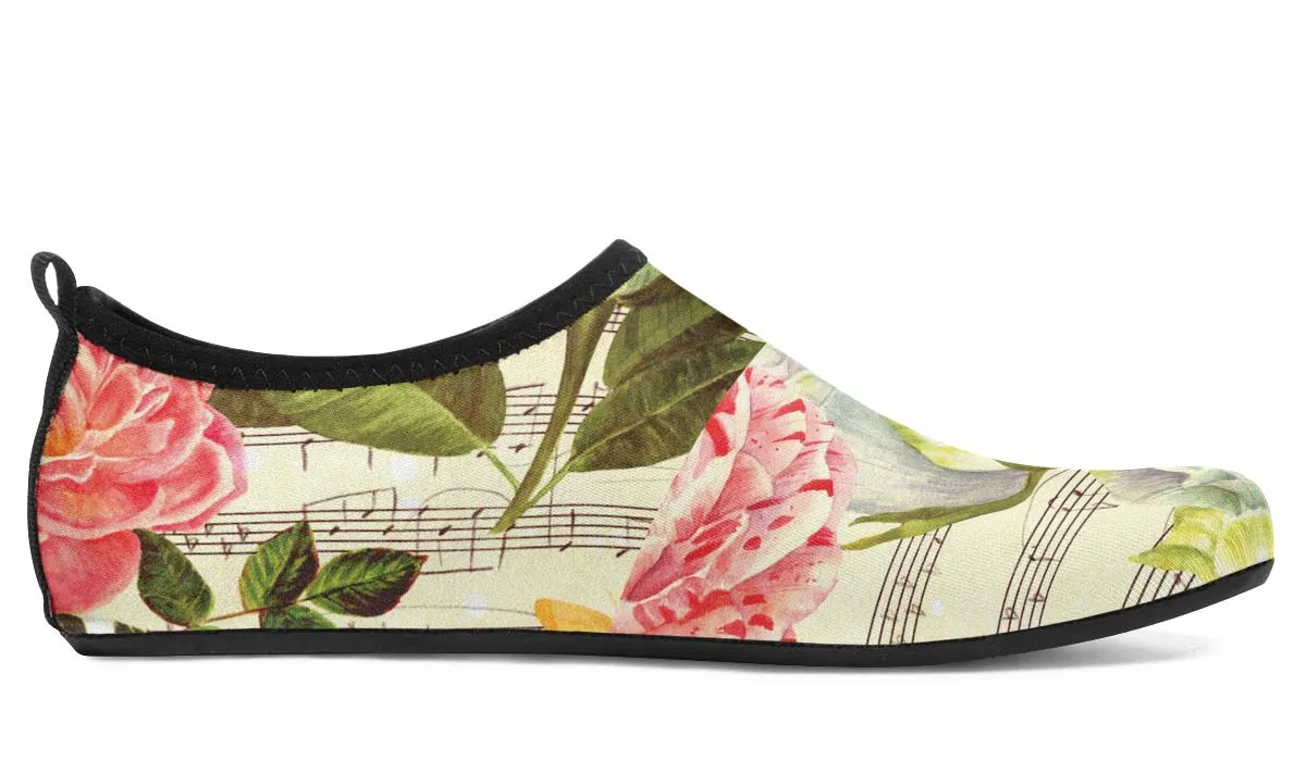 Music Roses Aqua Barefoot Shoes