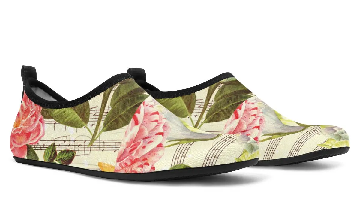 Music Roses Aqua Barefoot Shoes