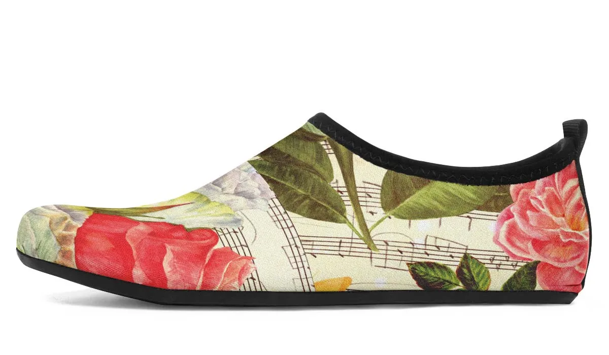 Music Roses Aqua Barefoot Shoes
