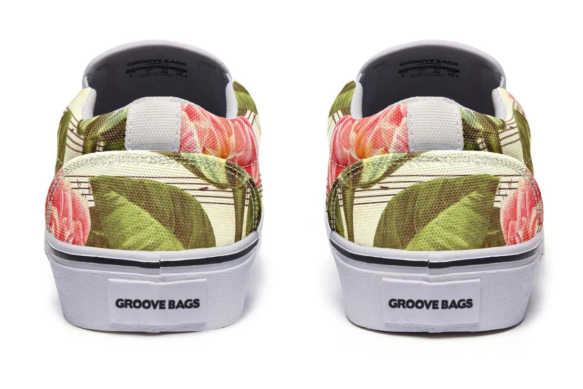 Music Roses Slip-On Shoes