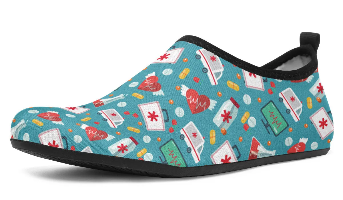 Nurse Pattern Aqua Barefoot Shoes