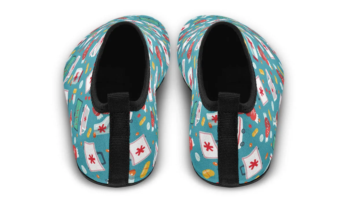 Nurse Pattern Aqua Barefoot Shoes