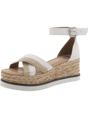 ODELL Womens Woven Ankle Strap Wedge Sandals