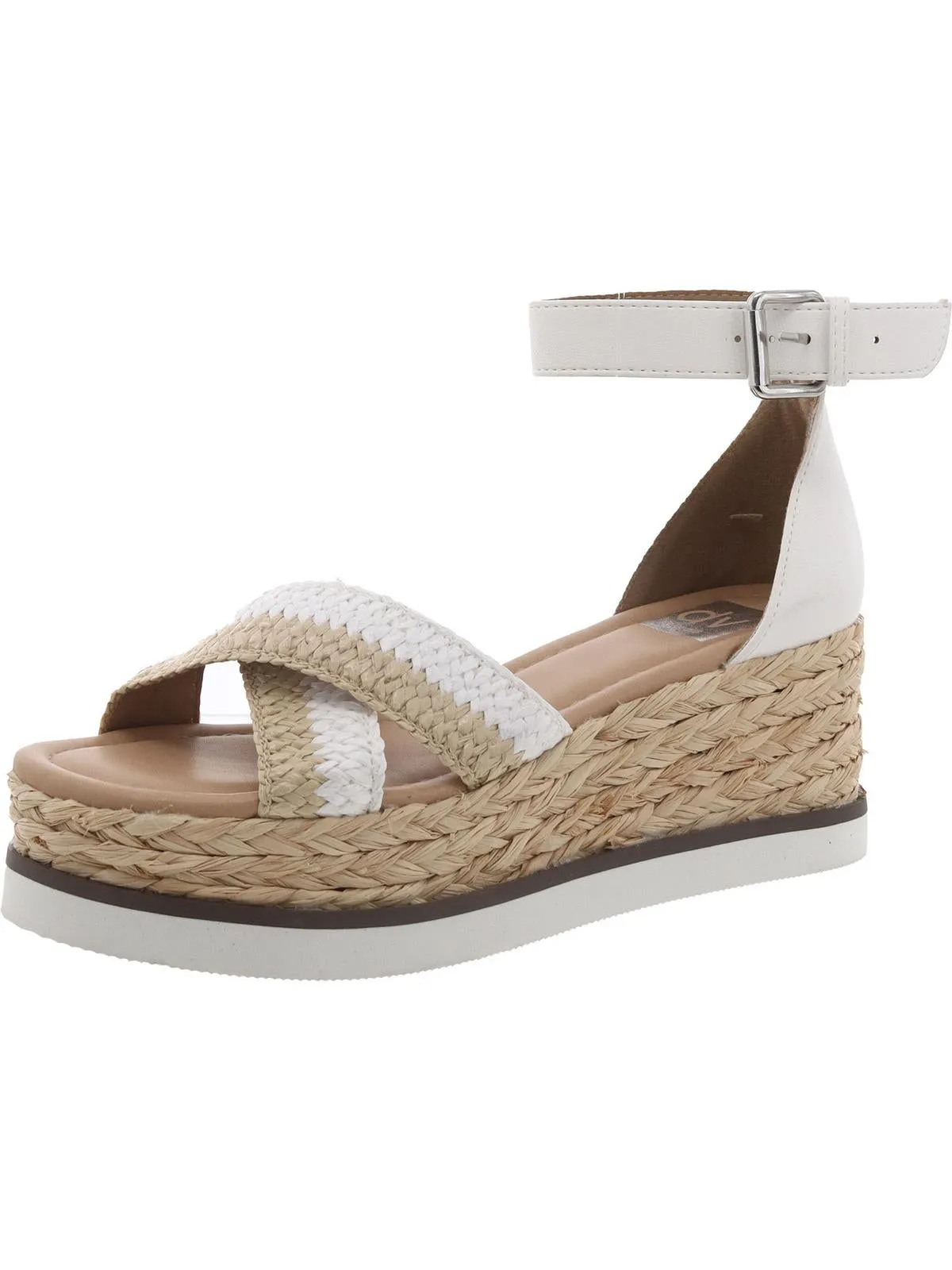 ODELL Womens Woven Ankle Strap Wedge Sandals