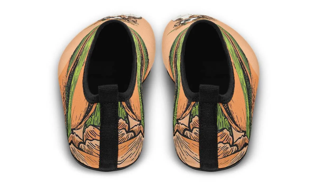 Orange Floral Beagle Aqua Barefoot Shoes