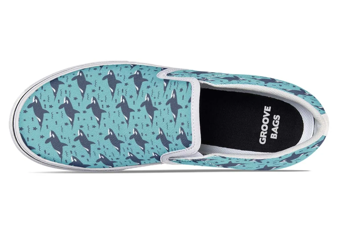 Orca Pattern Slip-On Shoes
